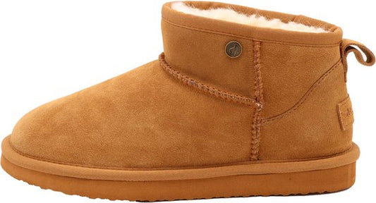 Alpacas Footwear – Dames - Echt suéde korte laarzen - Gevoerd met 100% zachte lamswol - Chestnut - 41