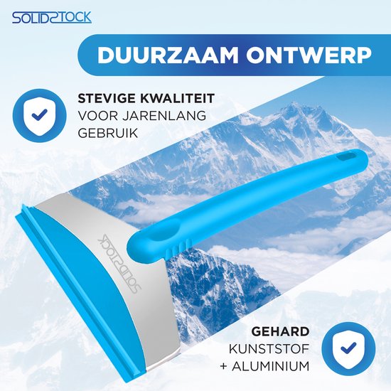 SolidStock IJskrabber Auto - Krabber Auto - Extra breed - Raamkrabber - Ergonomsich Design - Blauw