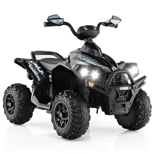 Coast Elektrische kinderquad - met muziek, claxon en LED-koplamp - zwart