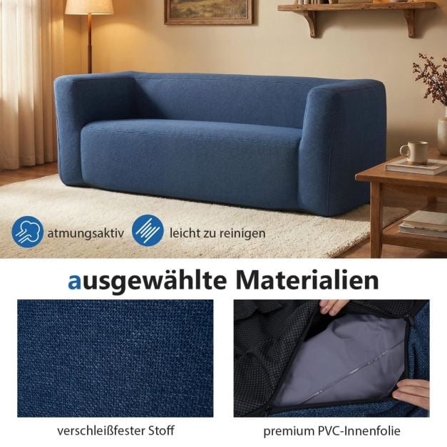 Coast Luchtbank Blauw – Opblaasbare 2-Persoons Bank met Afneembare Hoes en Brede Armleuningen – 184 x 79 x 67 cm