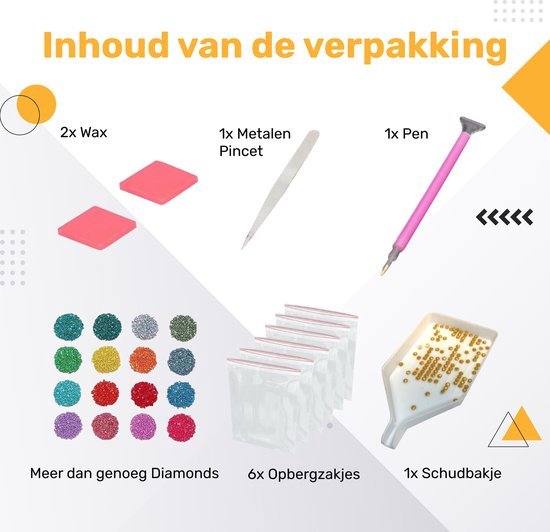 Rubye® -Diamond Painting Set 40x30 cm – Kitten & Puppy – Compleet Pakket – DIY Hobby