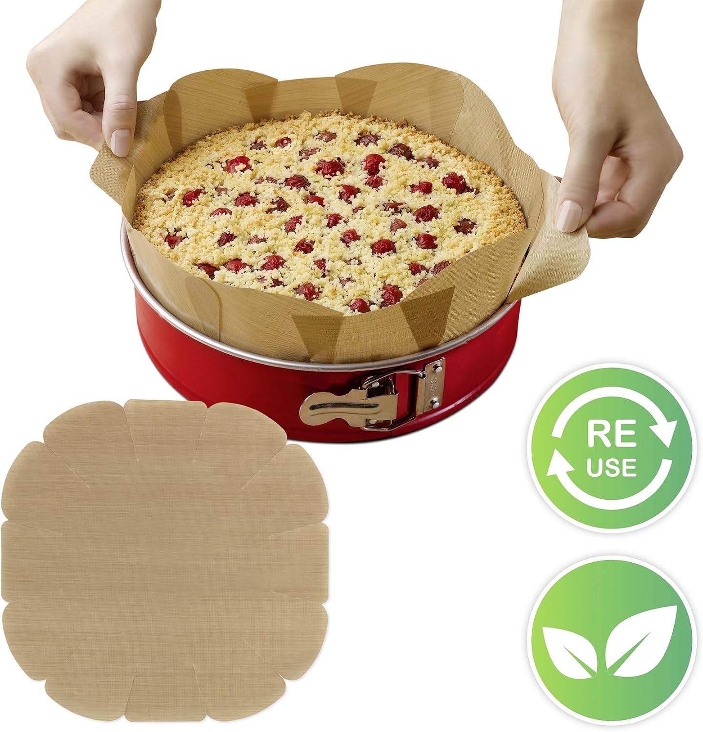 WENKO Herbruikbare Antiaanbak Bakfolie - 40 x 35 cm - Tot Ø26 cm - Hittebestendig tot 260°C