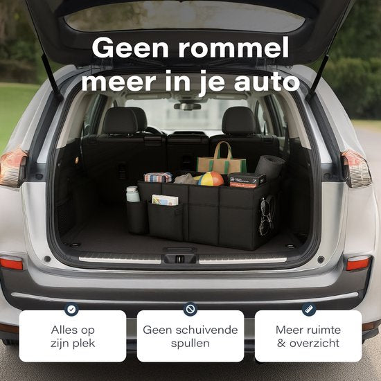 Kofferbak organizer - Compact & Ruim - Auto Accessoires - Autostoel Opbergbox - Voor Achterbank - Zwart - Luft