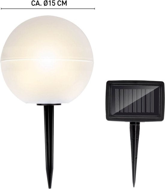 Grundig Lichtbollen voor Buiten - Met Steker - LED - Opladen met Zonne-energie - Wit