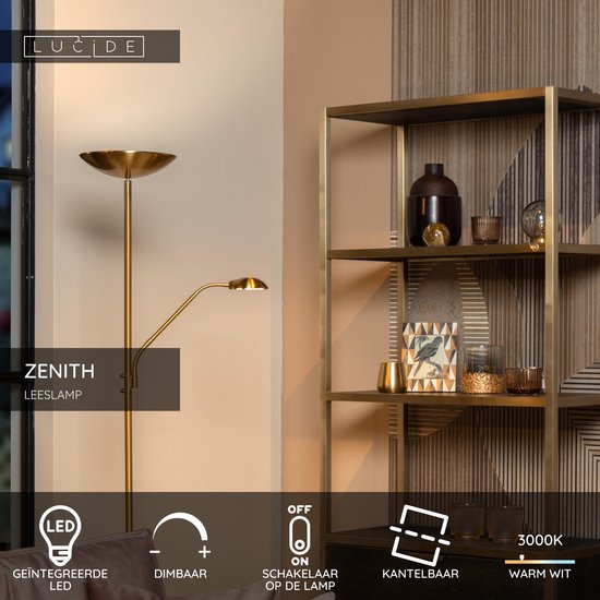 Lucide ZENITH - Leeslamp - LED Dimbaar - 3000K - Mat Goud / Messing
