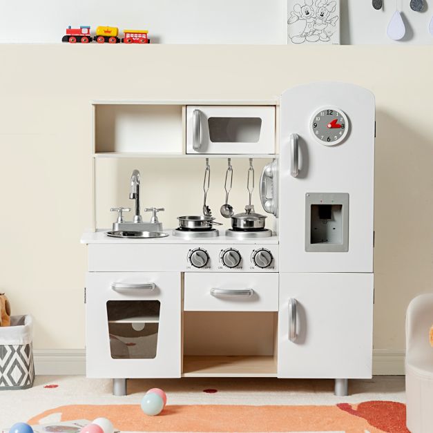 Coast Kinderkeuken hout - Incl. Accessoires - 72,5 x 29 x 81,5 cm - Wit