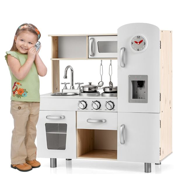 Coast Kinderkeuken hout - Incl. Accessoires - 72,5 x 29 x 81,5 cm - Wit