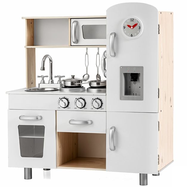 Coast Kinderkeuken hout - Incl. Accessoires - 72,5 x 29 x 81,5 cm - Wit