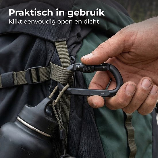 Nuvance Karabijnhaak - 5 stuks - Karabijnhaak Sleutelhanger - 77mm - Musketonhaak - Carabiner