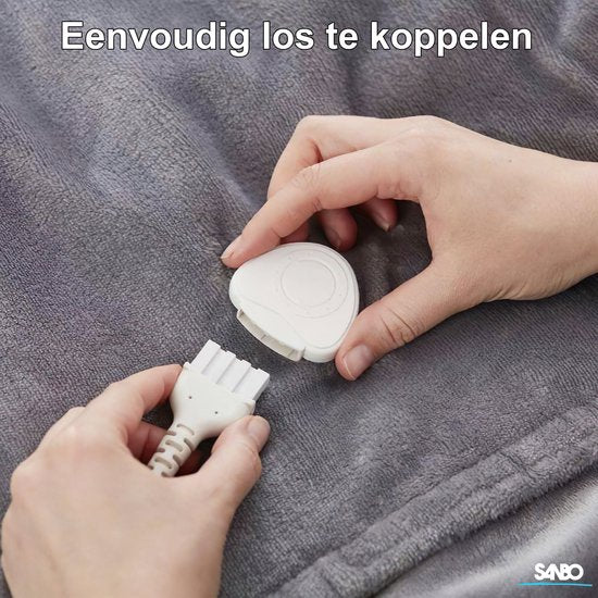 Sanbo Elektrische Deken - 180 x 130 cm - 1 Persoons - 3 Standen met Timer