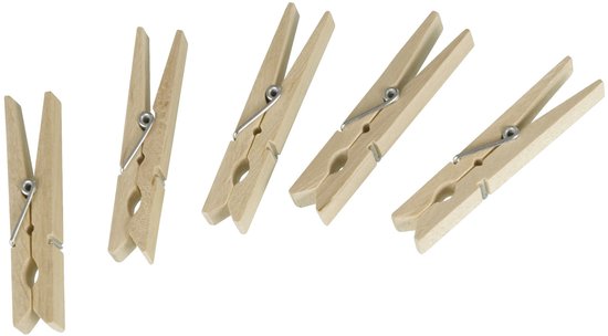 Wenko Wasknijpers 7 Cm Hout Naturel 50 Stuks