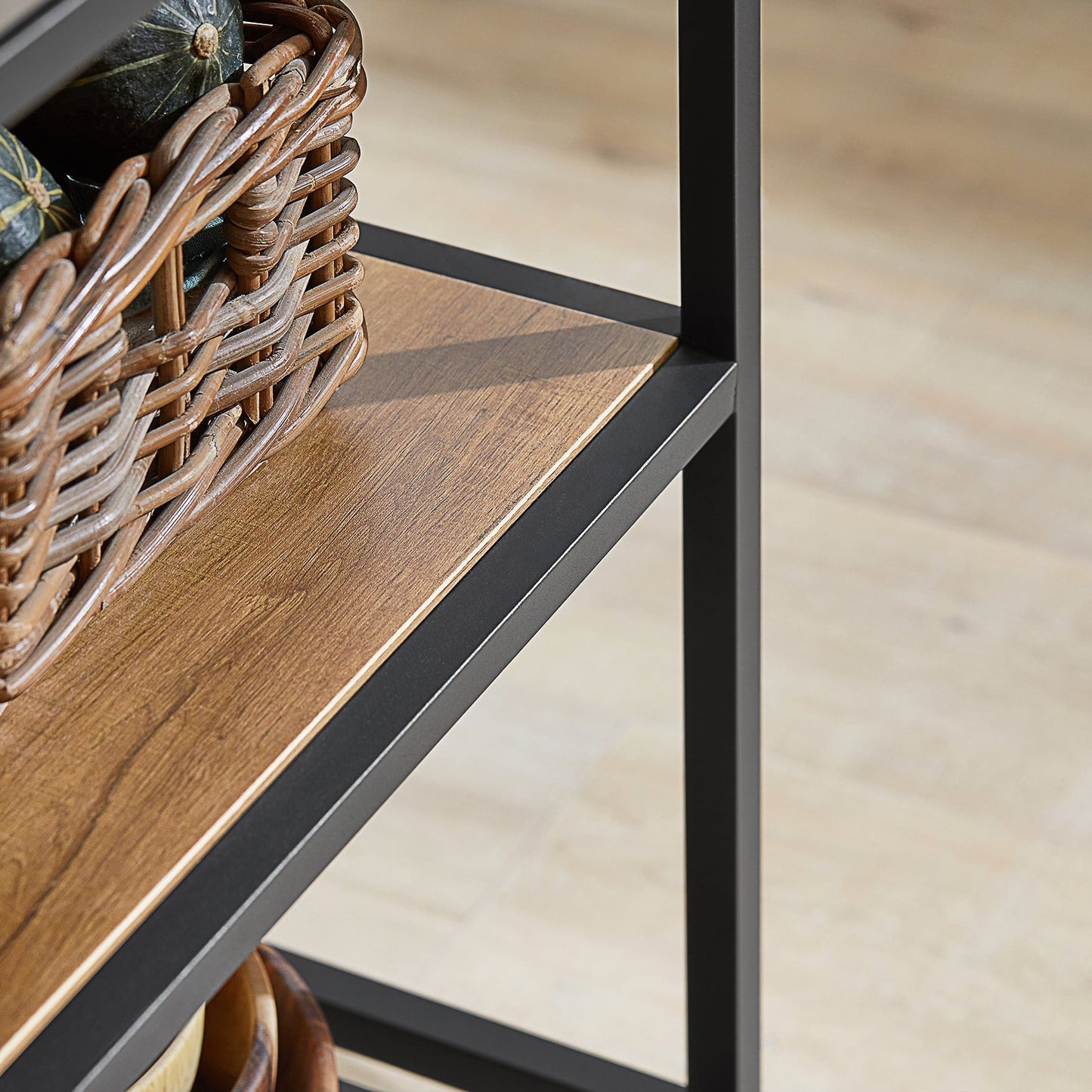 SoBuy Keukentrolley op wieltjes met 2 lades en 2 planken - 100x45x93 cm - Max. 60KG - Houtkleur donker
