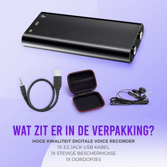 Garpex® USB afluisterapparaat - Afluisterapparatuur - Afluisteren opnemen - Spy recorder - Dictafoon - Voice - Grote opslag - 16GB
