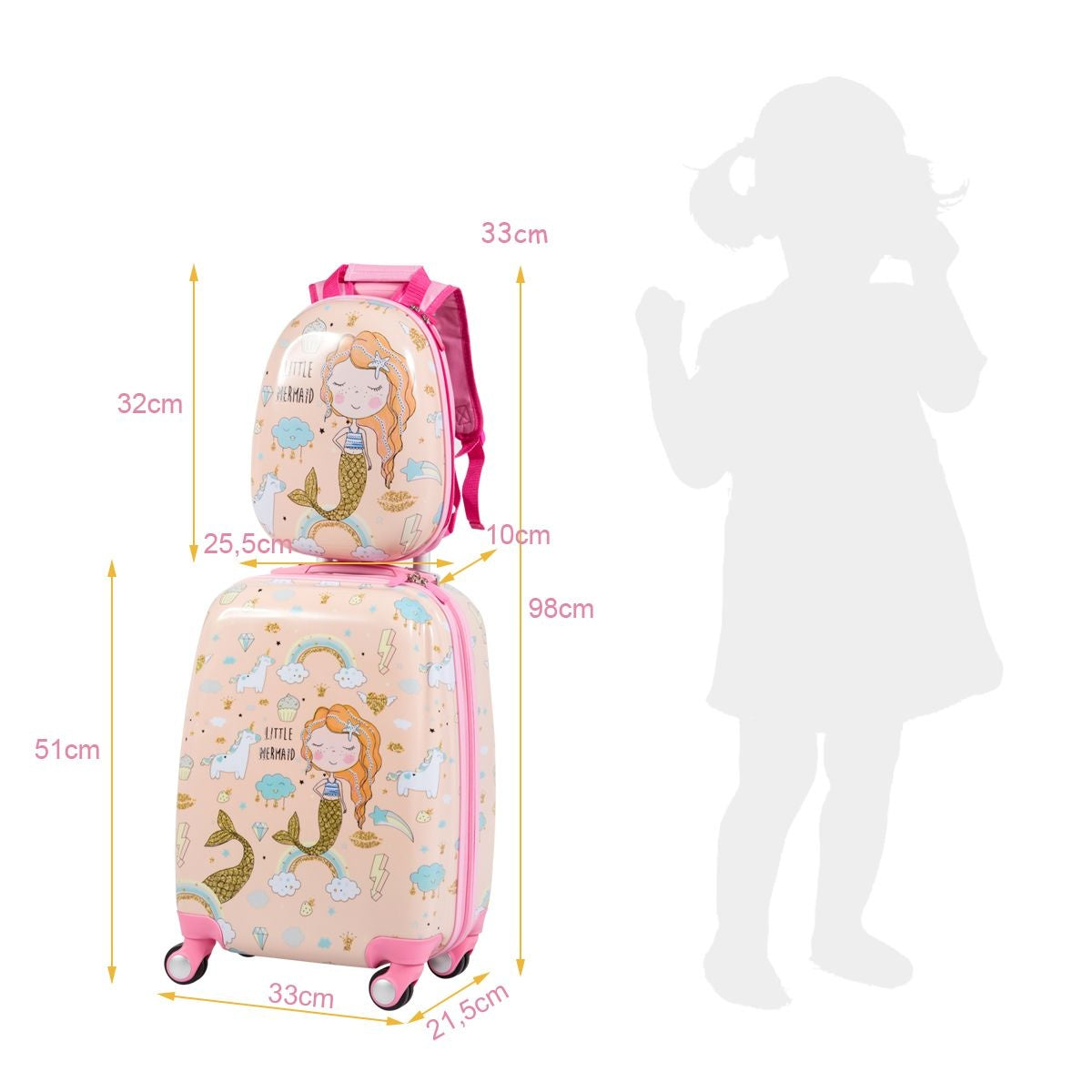 Coast Kinderkofferset 2-delig Kindertrolley + Rugzak Zalmroze