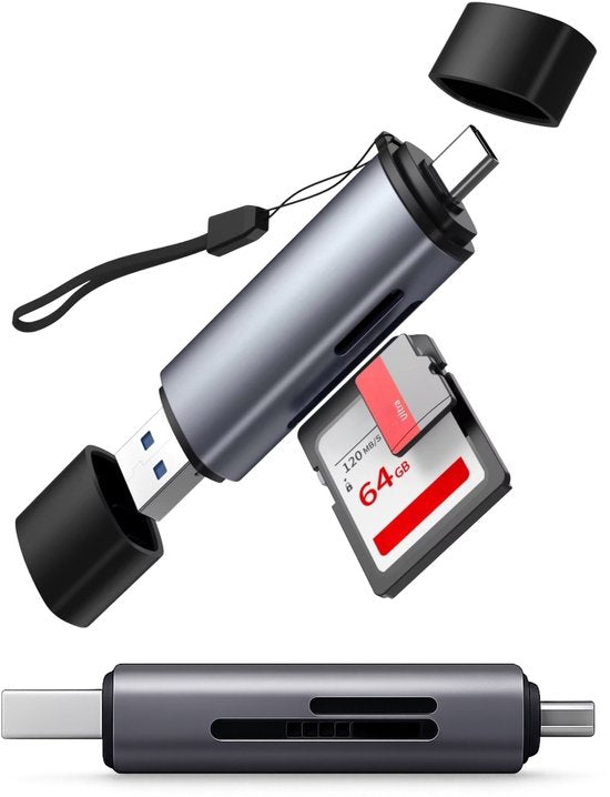 SD Kaart Lezer - Apple - USB-C en USB aansluiting - Micro SD Reader - Kaartlezer - Skoov