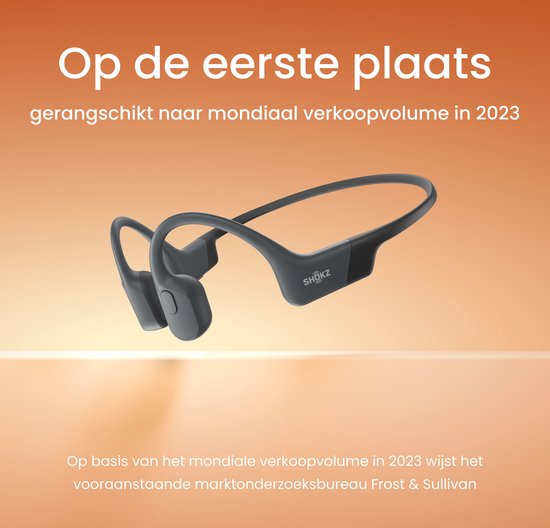 Shokz OpenRun USB-C Open-ear Sporthoofdtelefoon – Bone Conduction – Draadloos – IP67 – Zwart