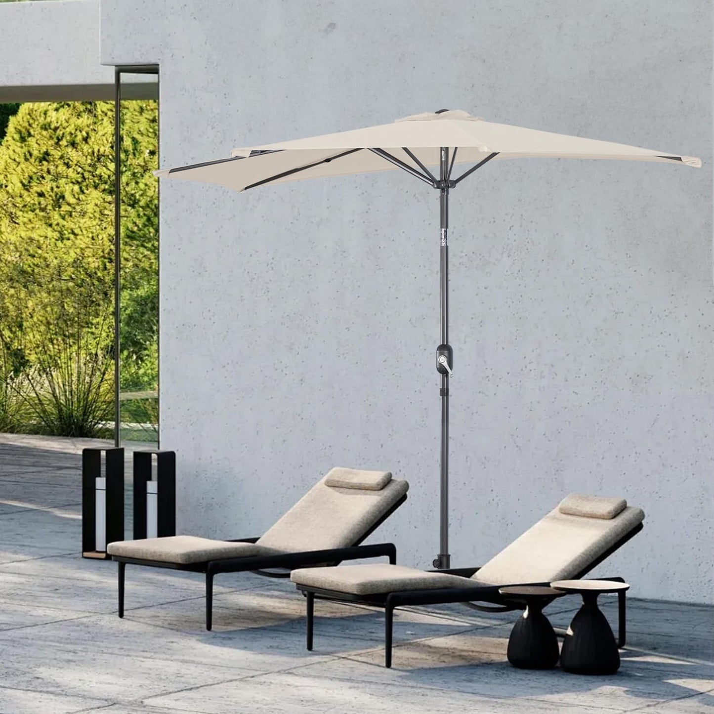 Angel Living Balkonparasol - Halfrond - 265 x 130 cm - Beige
