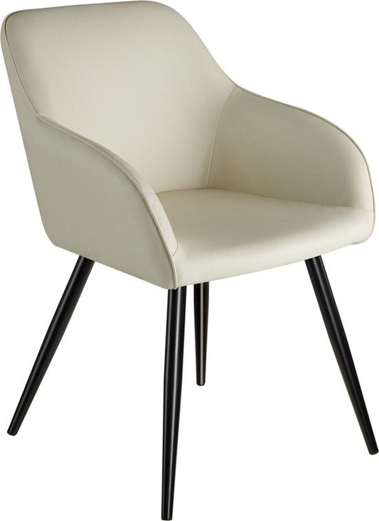 tectake® - Stoel Marilyn stof creme /zwart