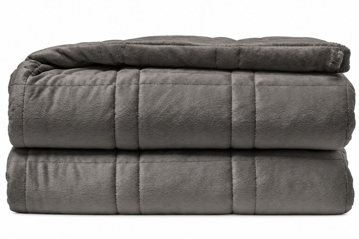 EL Life Verzwaringsdeken 9 kg 150 x 200cm - Zwaartedeken Flanelfluweel & Sherpa - Weighted Blanket - Verzwaarde Deken OEKO-TEX - Grijs