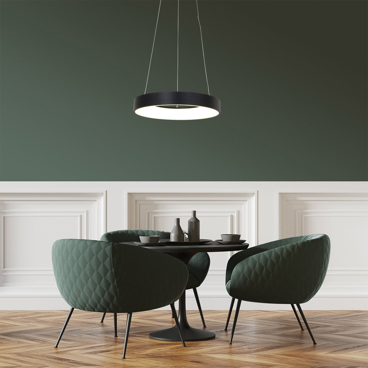 Steinhauer Ringlede Hanglamp - Rond - Verstelbaar - 48cm - Zwart