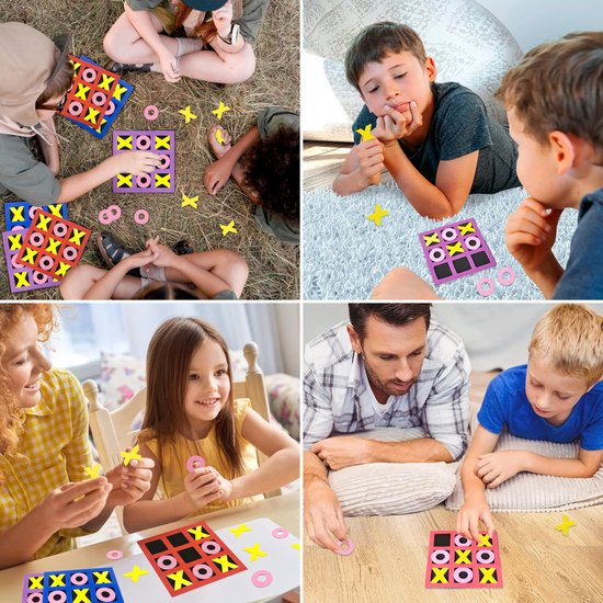Partizzle 24x Mini Boter Kaas en Eieren Spel - Uitdeelcadeautjes - Tic Tac Toe Spelletjes - Educatief Klein Speelgoed - Grabbelton Traktatie Cadeautjes voor Kinderen - Foam