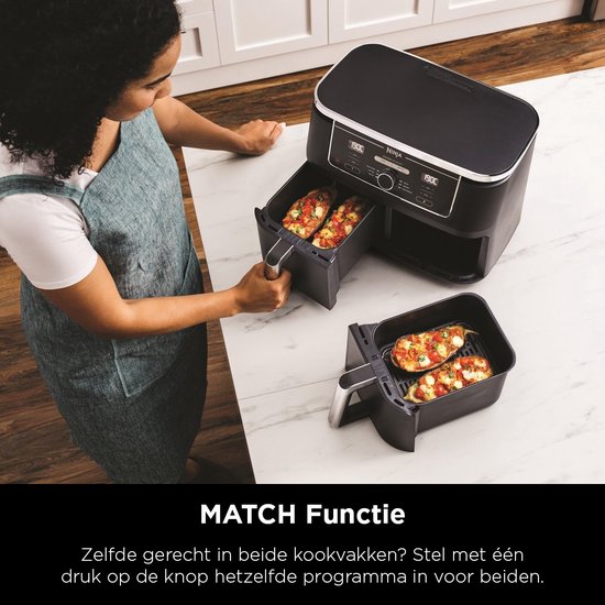 Ninja Dubbele Airfryer XXL - 9.5 Liter - 2020 Model - Dual Zone Technologie - AF400EU