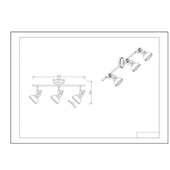 REALITY GINA - Spot - Zwart mat - excl. 3x E14 40W