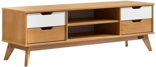 TV-dressoir massief hout 140x42x40cm naturel
