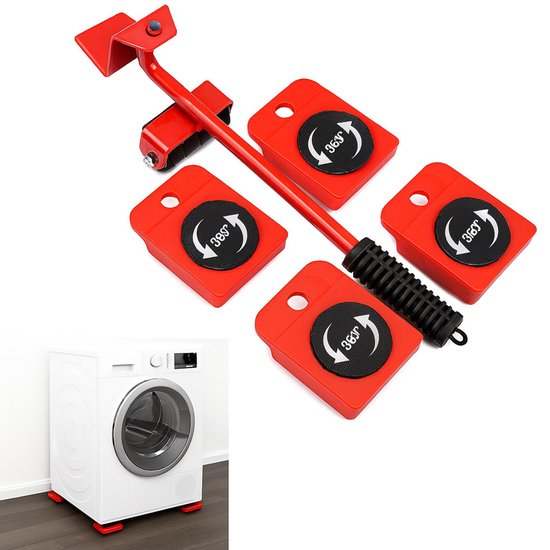 Ceruzo Meubelverplaatser – 5-delig – Verhuis & Tilhulp – 150 kg Draagkracht – 360° – Meubelrollers