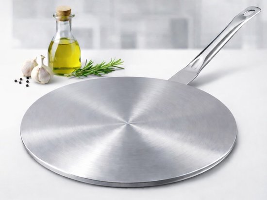 Inductie Adapterplaat -20cm - Afneembaar Handvat -Geschikt voor Niet-Inductie Pannen