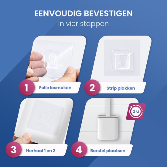 Roegaarden WC Borstel met Houder – Toiletborstel – Siliconen – Vrijstaand En Hangend – Wit