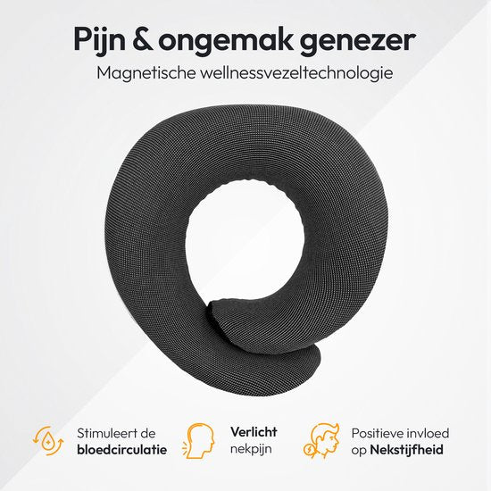 NOHRD Nekkussen Vliegtuig - Reiskussen - Zwart - Memory Foam - Incl. Oordopjes, Slaapmasker & Draagtas - Traagschuim - Neksteun