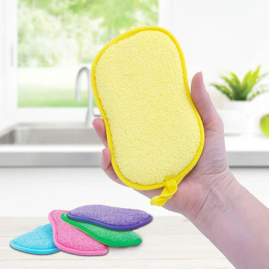 Livington DuoSponge Sponsenset - 2-in-1 Microvezel - Krast Niet - Set van 5 Kleuren