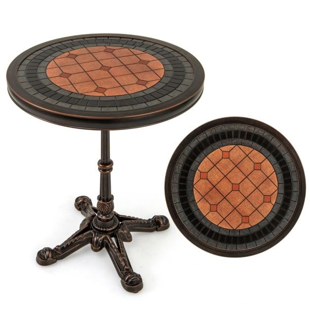 Coast Ronde Bistrotafel – Gietaluminium Tuintafel Ø60,5 x 73 cm – Brons