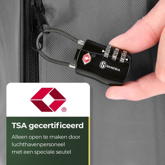 Gandria Hangslot voor op Reis - TSA Slot - Reisslot 2 Stuks - Cijferslot met 3 Cijfers - Kofferslot 3 Cijferig - Zinc Alloy Staal