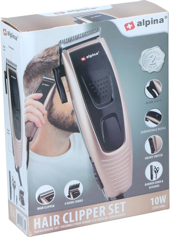 alpina Tondeuseset Haartrimmer - Trimmer Baard - 4 Opzetkammen - 8 Accessoires