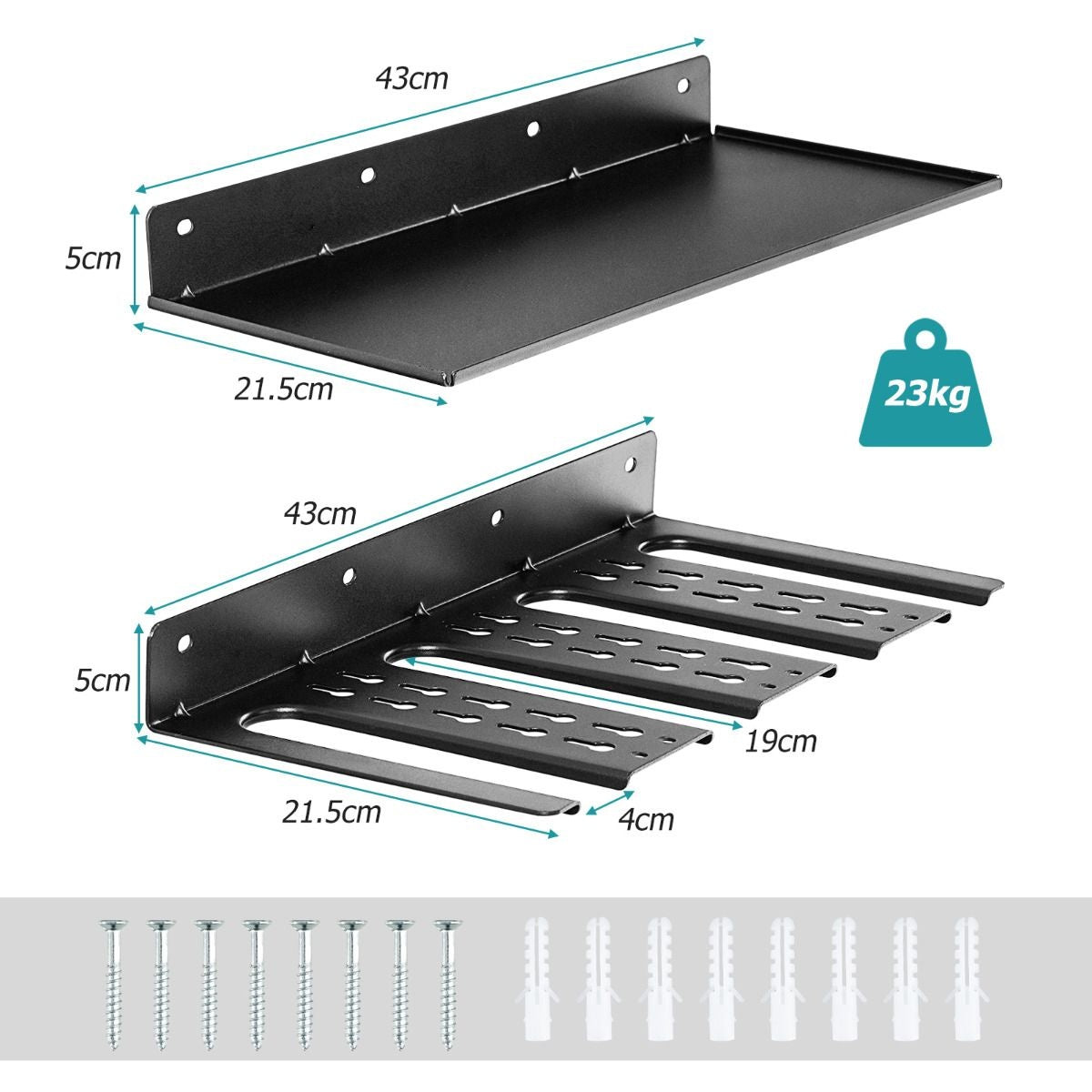 Coast Gereedschapshouder voor Boormachine - Muurmontage - Met 1 plank - Staal - Max. 23 kg