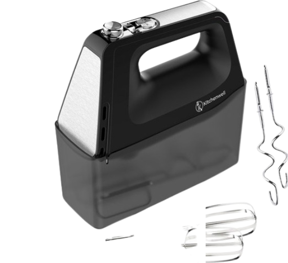 Kitchenwell Handmixer - 10 Snelheden met Turbofunctie - Puls functie - Deeghaken & Kloppers - Opberghouder - exclusief garde