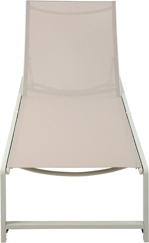 AXI Zane Ligbed Beige/bruin – Gepoedercoat stalen frame – Rugleuning met 5 standen – Textileen liggedeelte – 173x62 cm