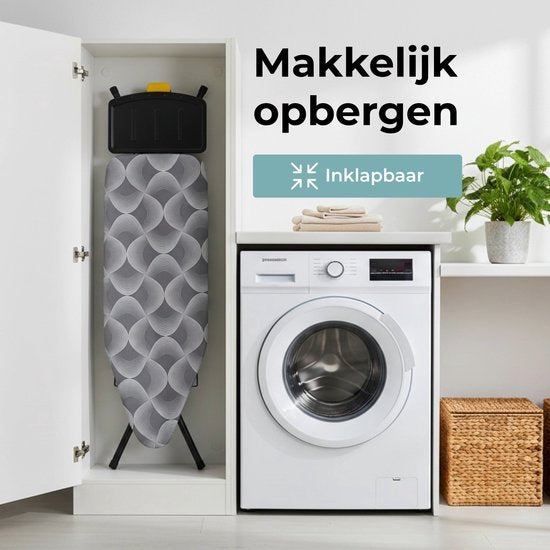 STAUS&BACH Ironiq Pro - Strijkplank voor Stoomgenerator - Inclusief mouwplankje en opvouwrek - 76 - 96 cm in hoogte verstelbaar - Met stoomunithouder stoomstrijkijzer - 122 x 43,5 cm