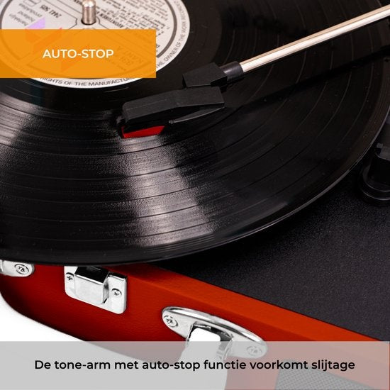 Denver Platenspeler - Ingebouwde Speakers - Incl. PC Software - Auto-stop - Retro - VPL120 - Rood