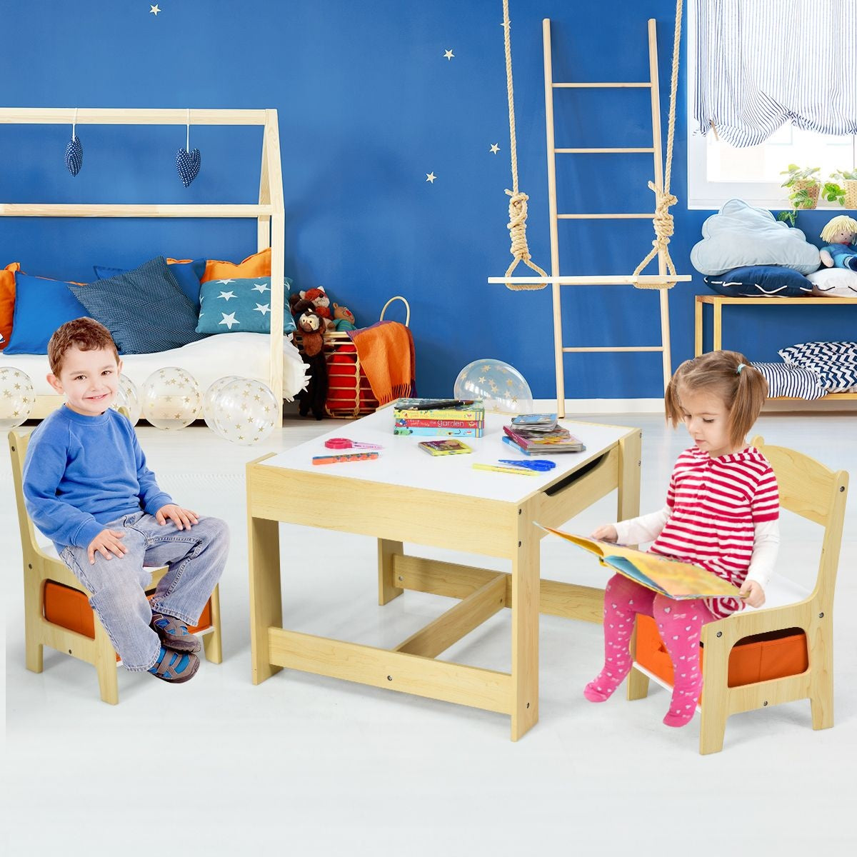 Coast Kindermeubelset 3 Delig - Tafel en 2 Stoelen - Multifunctioneel - Hout