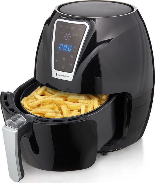 KitchenBrothers Airfryer - Heteluchtfriteuse - 1300W - 3,5L - Zwart