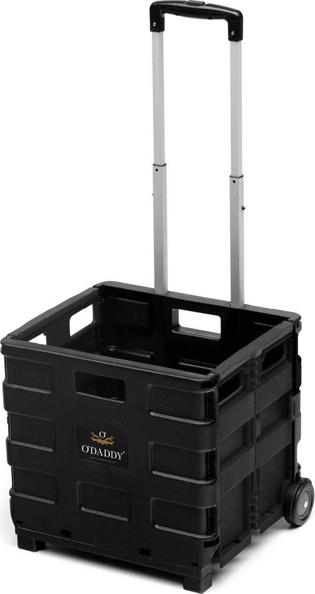 O'DADDY® Boodschappentrolley met wielen -  XL - 50L met 2 wielen - inklapbaar - Zwart