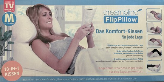 Dreamolino Flip Pillow - 10 in 1 Kussen - Relax - Slapen - rugsteun - buik- en zijslapers - beenkussen - leessteun - Zachte vulling