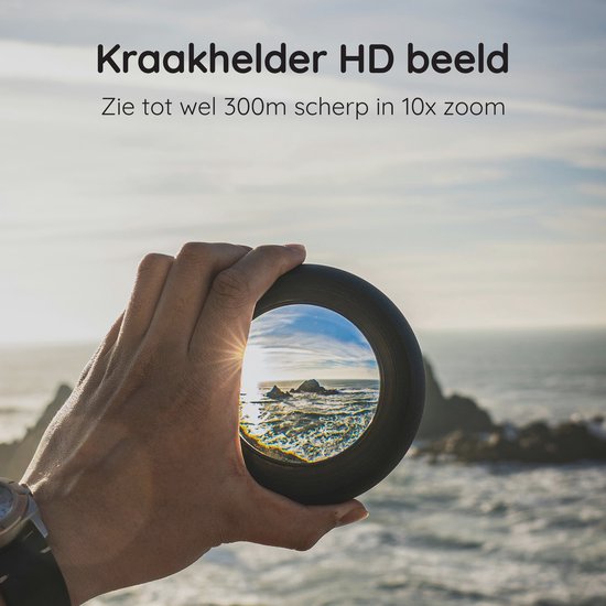 Volcan Waterdichte Verrekijker 10x42 - Voor Volwassene - Gasgevuld - HD - Met Lensdoppen, Draagtas en Nekkoord - Zwart