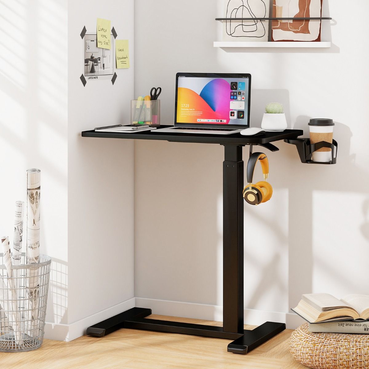 Coast In hoogte verstelbare bijzettafel - verrijdbaar laptopbureau - verstelbaar tafelblad - wit