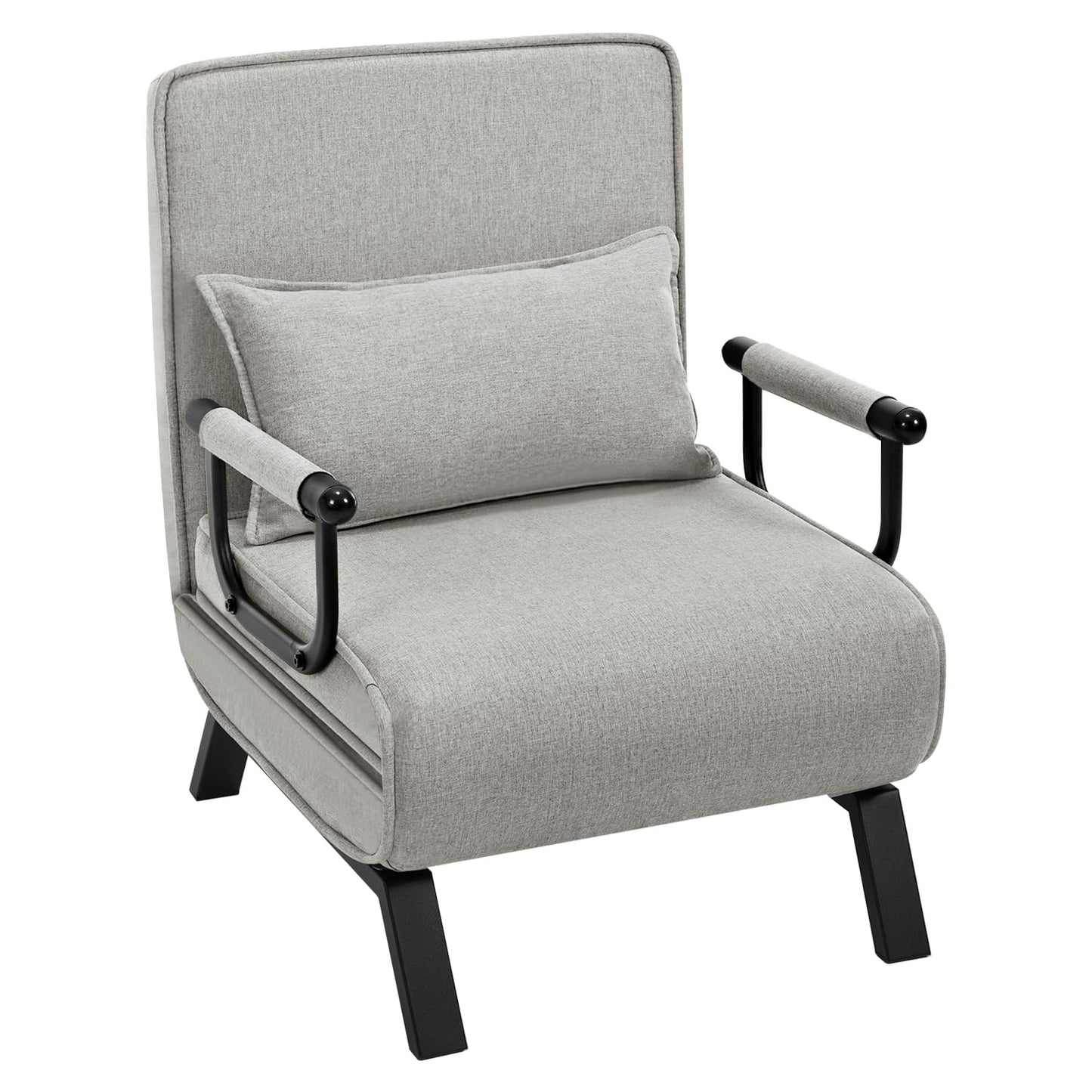 Woltu Slaapfauteuil - 3 In 1 - Verstelbare Rugleuning - Linnen - 65x78x75 cm - Lichtgrijs