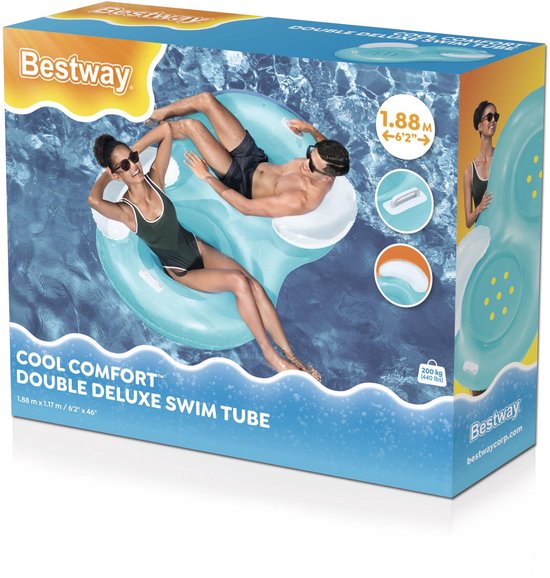 Bestway Cool Comfort Zwemband voor 2 Personen - Met Rugleuning - 171 x 104 x 47 cm