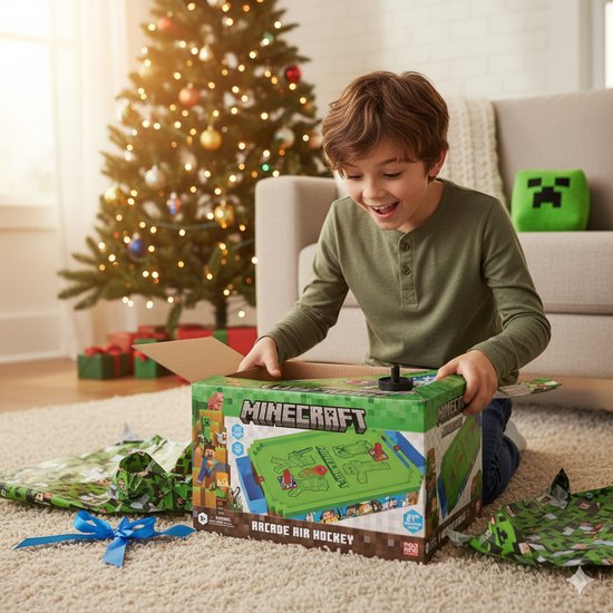 A Ambassador® Minecraft Arcade Air Hockey - Airhockey - Tafelmodel - Gezelschapspel - Het grote speelgoedboek 2025